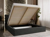 Łóżko tapicerowane z pojemnikiem i stelażem 140x200 Apollo Czarne