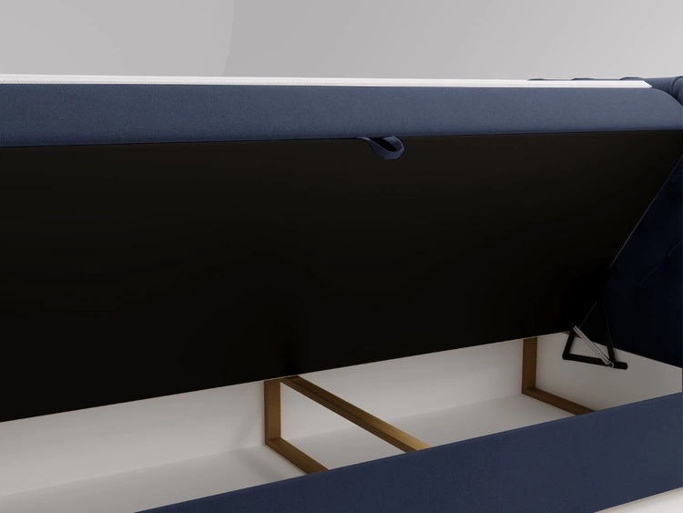 Łóżko kontynentalne z pojemnikiem na pościel 120x200 Montego Niebieskie