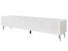 Szafka RTV pod telewizor z drzwiczkami na srebrnych nóżkach 175 cm z oświetleniem LED Sorelle Biały połysk