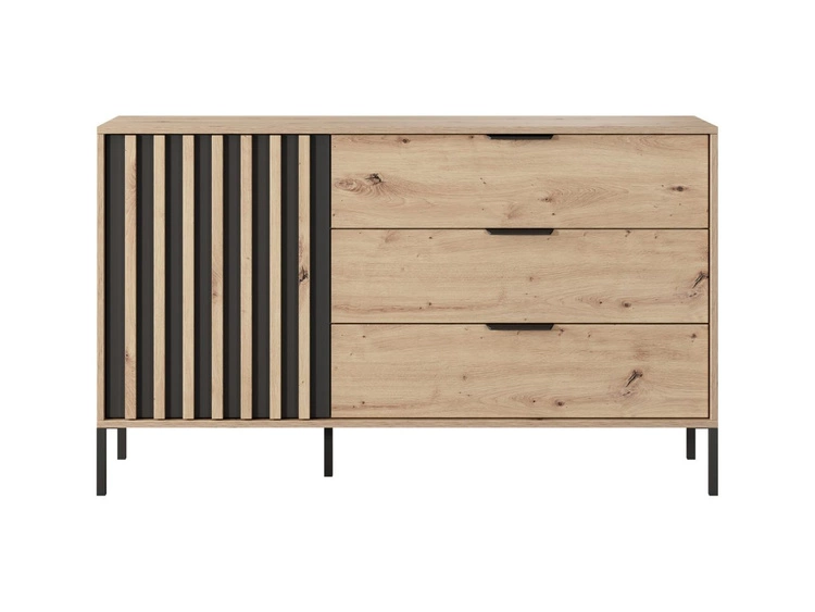 Zestaw mebli do sypialni Turia Dąb Artisan, Antracyt