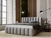 Łóżko tapicerowane z pojemnikiem i stelażem 200x200 Neos Szare
