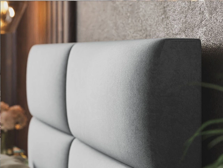 Łóżko tapicerowane z pojemnikiem i stelażem 180x200 Marad białe