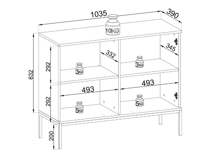 Komoda z drzwiami i oświetleniem LED Deo Dąb Wotan