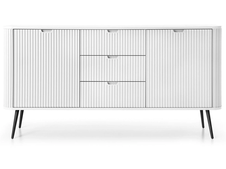 Komoda z drzwiami i szufladami na złotych nogach Viva Biały