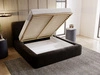 Łóżko tapicerowane z pojemnikiem i stelażem 140x200 Amaro Czarne