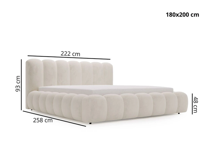 Łóżko tapicerowane z pojemnikiem i stelażem 180x200 Averia Brązowy