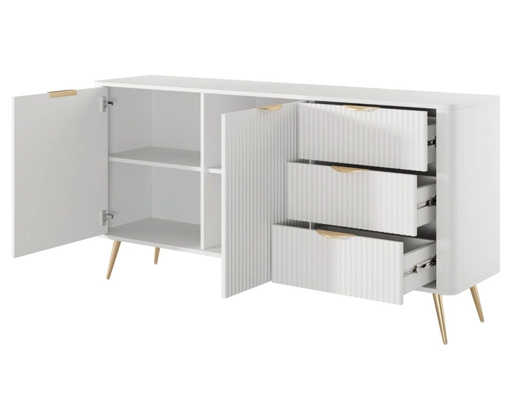 Komoda z drzwiami i szufladami 163 cm Latina Biała