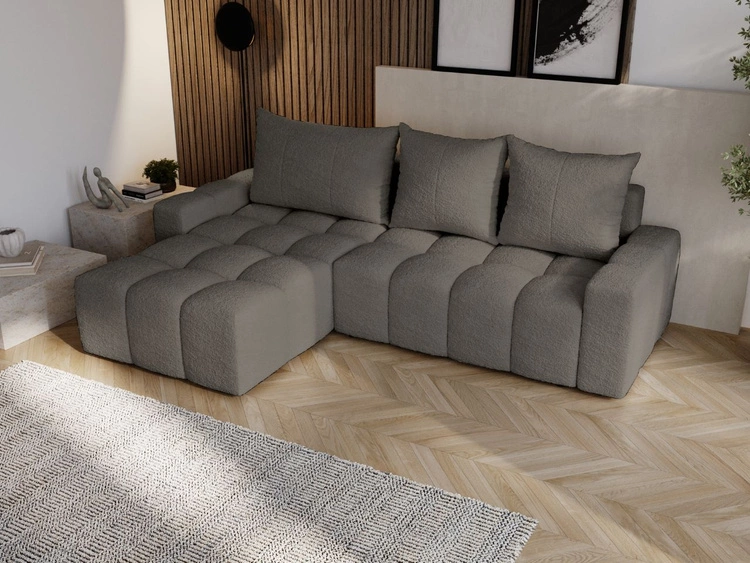 Narożnik L uniwersalny z funkcją spania i pojemnikiem Bresso Ciemnoszary