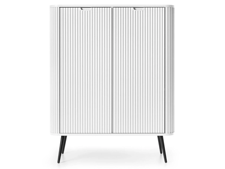 Komoda z drzwiami na złotych nogach Viva Biała