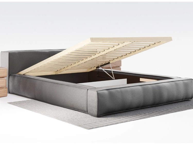 Łóżko tapicerowane z pojemnikiem na pościel i stelażem 120x200 Mali Szary
