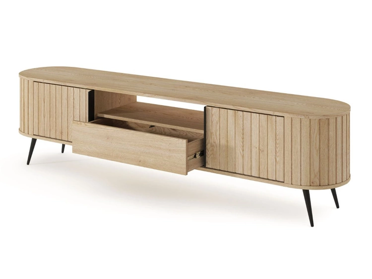 Szafka RTV pod telewizor z drzwiami przesuwnymi Passione Dąb Cremona