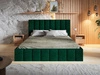 Łóżko tapicerowane z pojemnikiem i stelażem Siena 180x200 zielony
