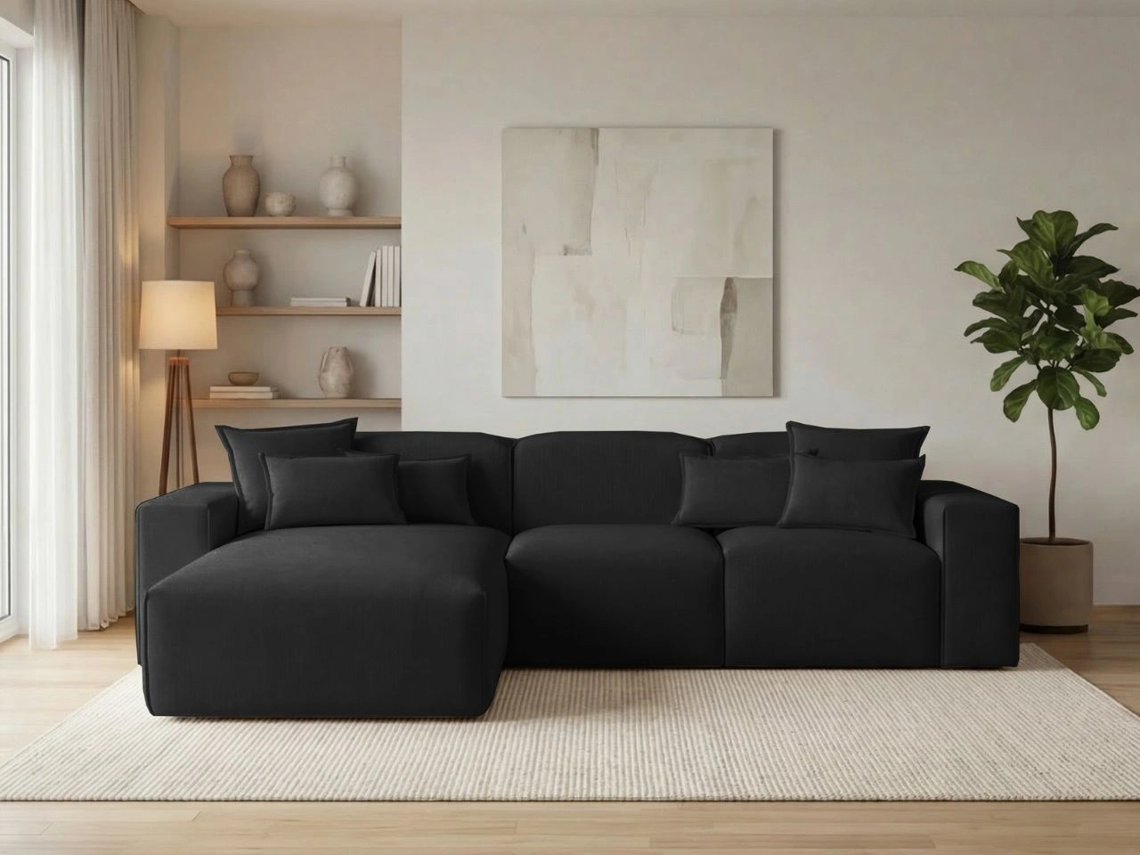 Narożnik L Lewy Leni czarny