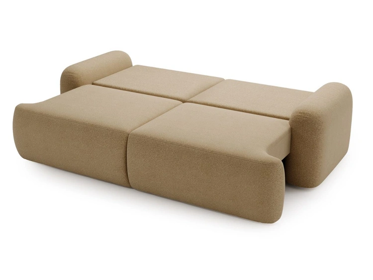 Kanapa z funkcją spania i pojemnikiem Aurio Jasnobrązowa