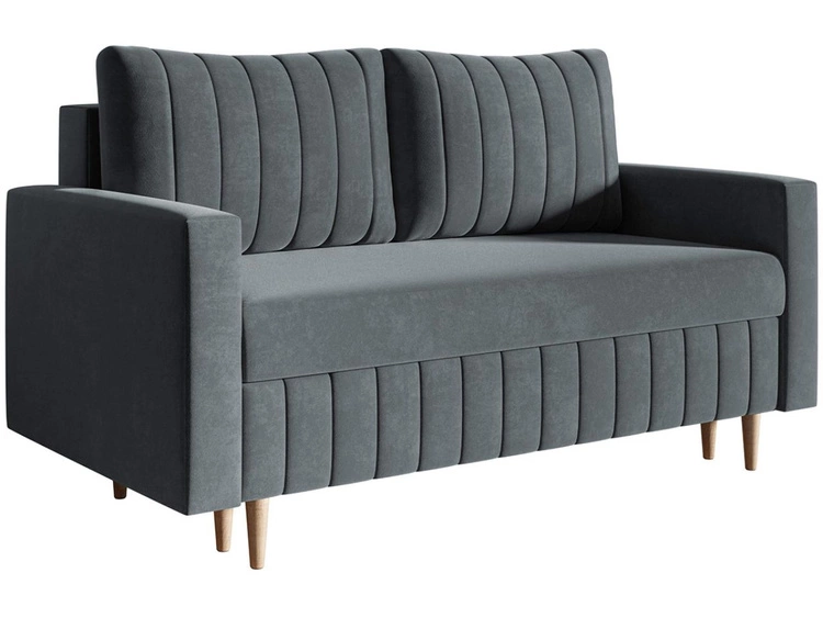 Kanapa z funkcją spania i pojemnikiem na pościel Castelo Ciemnoszara