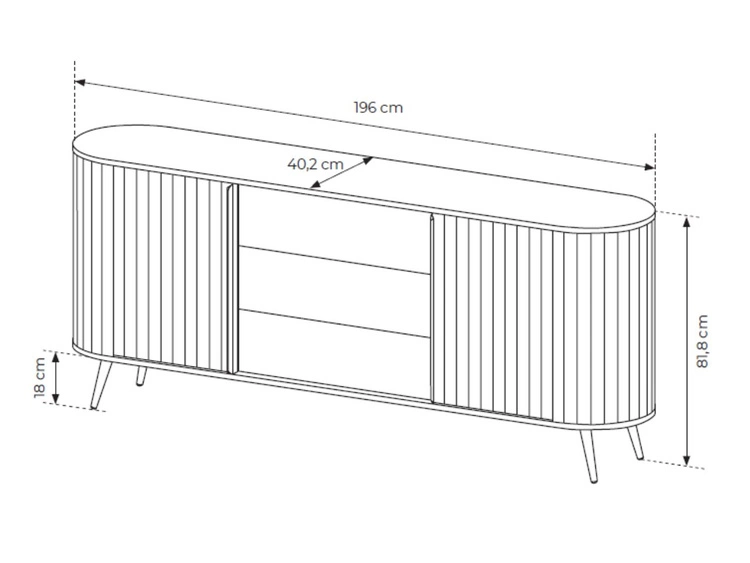 Komoda z drzwiami przesuwnymi 200 cm Passione Dąb Cremona