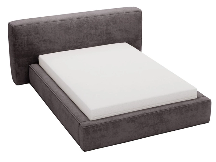 Łóżko tapicerowane z pojemnikiem i stelażem 140x200 cm Monza Ciemnoszare