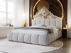 Łóżko tapicerowane bez pojemnika ze stelażem 180x200 Cloud w tkaninie bouclé Jasnoszare