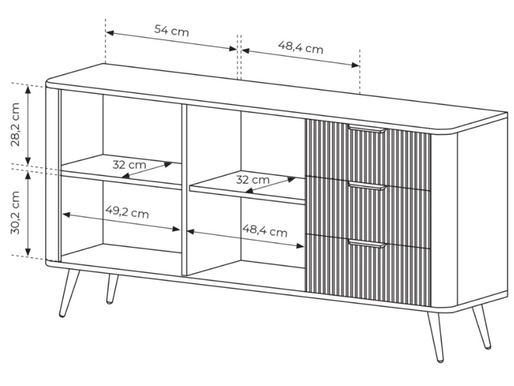 Komoda z drzwiami i szufladami 163 cm Latina Beżowa