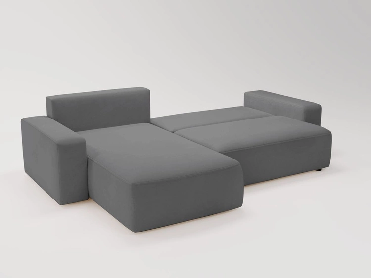 Narożnik L Lewy z funkcją spania i pojemnikiem Tazones Ciemno szary