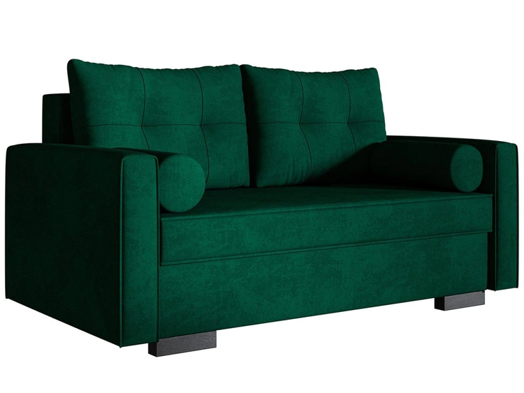 Kanapa z funkcją spania i pojemnikiem na pościel Pori zielona