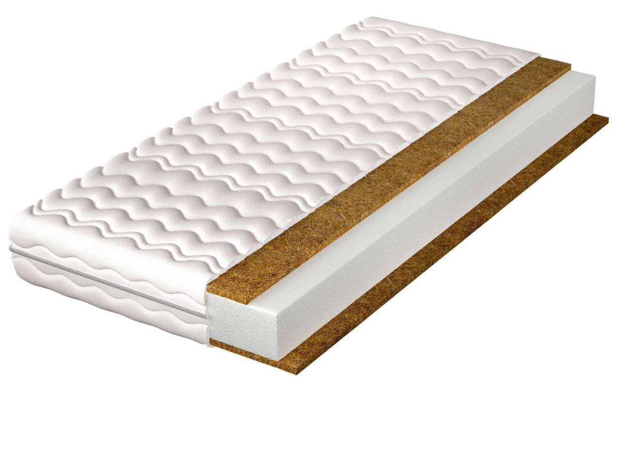 Materac piankowy z matą kokosową i pianką poliuretanową Fino 10 100x200