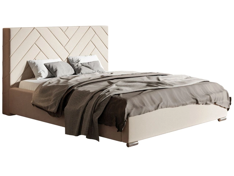 Łóżko tapicerowane z pojemnikiem i stelażem 120x200 Toreto Beżowe