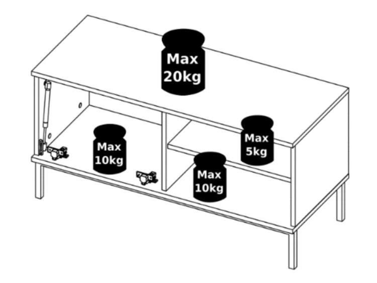 Szafka pod telewizor z drzwiczkami Soroko Czarny