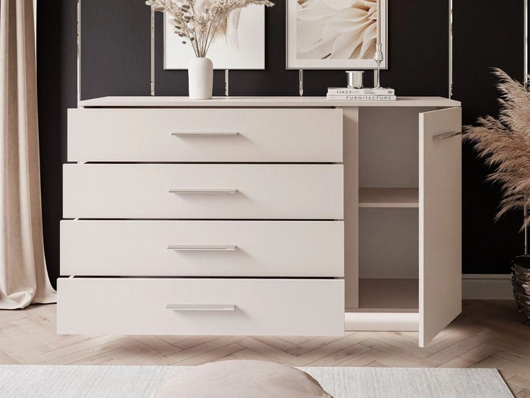 Komoda z drzwiami, szufladami i oświetleniem LED Nuveo Kaszmir