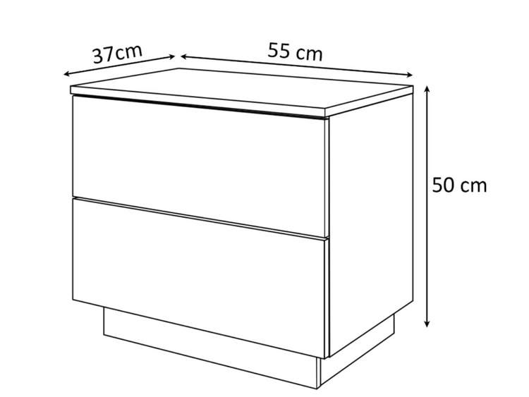 Stolik nocny z dwoma szufladami Nuveo Kaszmir