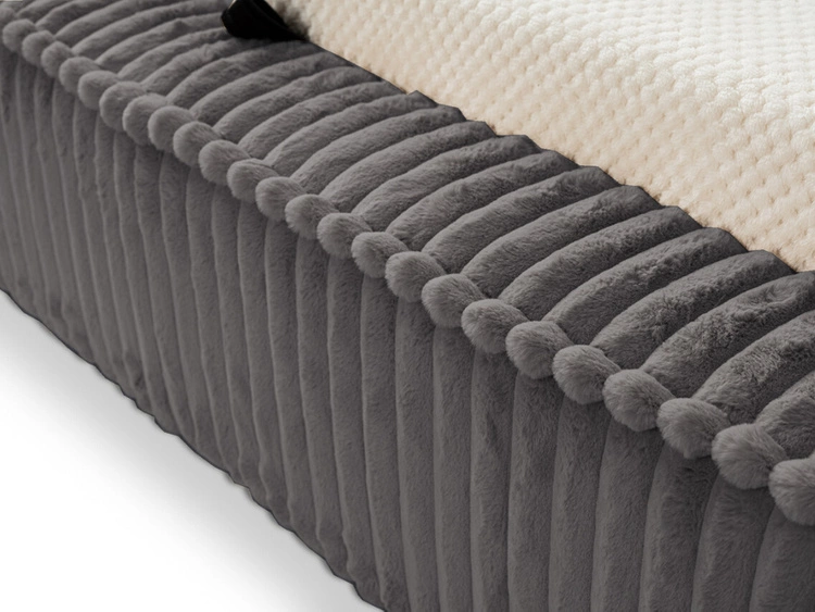 Łóżko tapicerowane z pojemnikiem i stelażem 180x200 Lago Szare