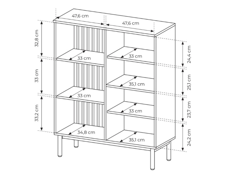 Niska witryna stojąca do salonu Loara Czarna, Dąb Evoke