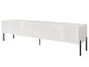 Szafka RTV pod telewizor z drzwiczkami na czarnych nóżkach 175 cm z oświetleniem LED Sorelle Biały połysk