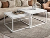 Stolik kawowy na białym stelażu Asumi Biały Połysk 40x46