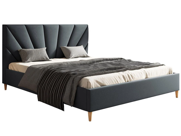 Łóżko tapicerowane ze stelażem 120x200 Fuzi szare