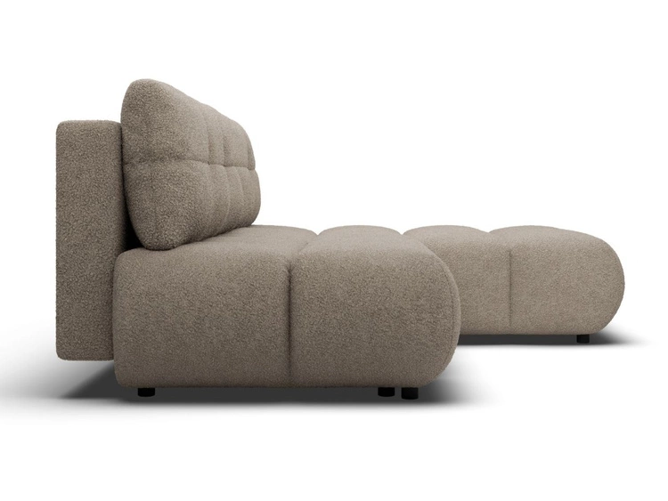 Narożnik z funkcją spania i pojemnikiem Prawy Milet Jasnoszary