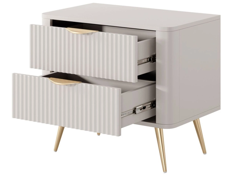 Stolik nocny z szufladami Latina Beżowy