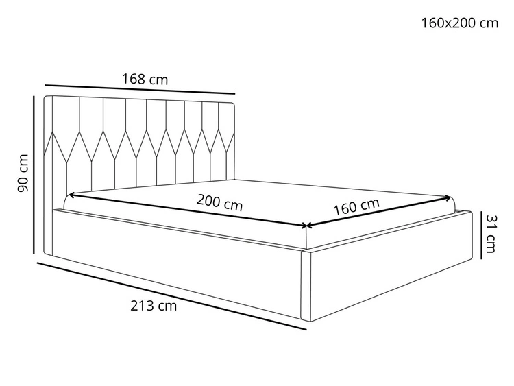 Łóżko tapicerowane z pojemnikiem i stelażem 160x200 Gaja Jasnozielone
