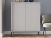 Komoda z drzwiami Amber szara na czarnych nogach
