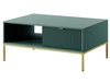Stolik kawowy z szufladą Amber zielony na złotych nogach