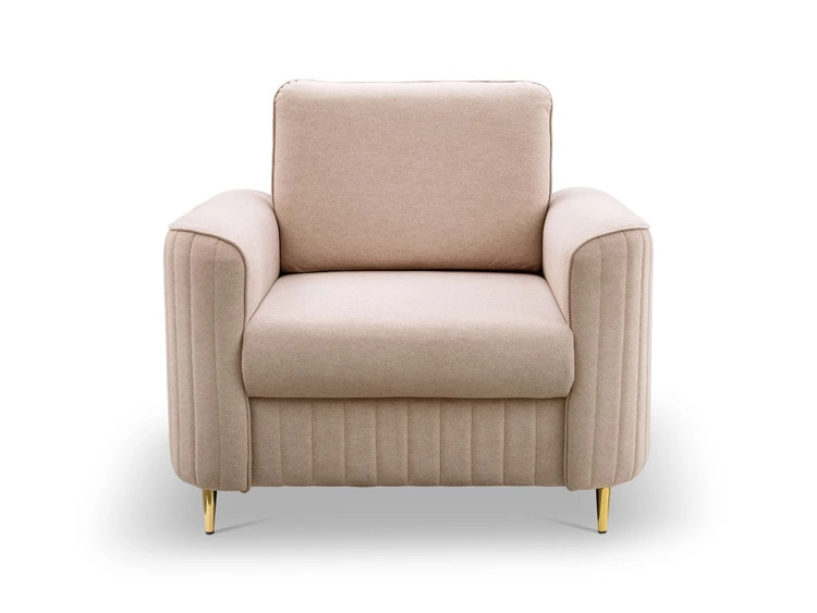 Fotel na złotych nogach Limon Ciemnobeżowy