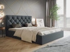Łóżko tapicerowane z pojemnikiem i stelażem 180x200 Selva Ciemny szary