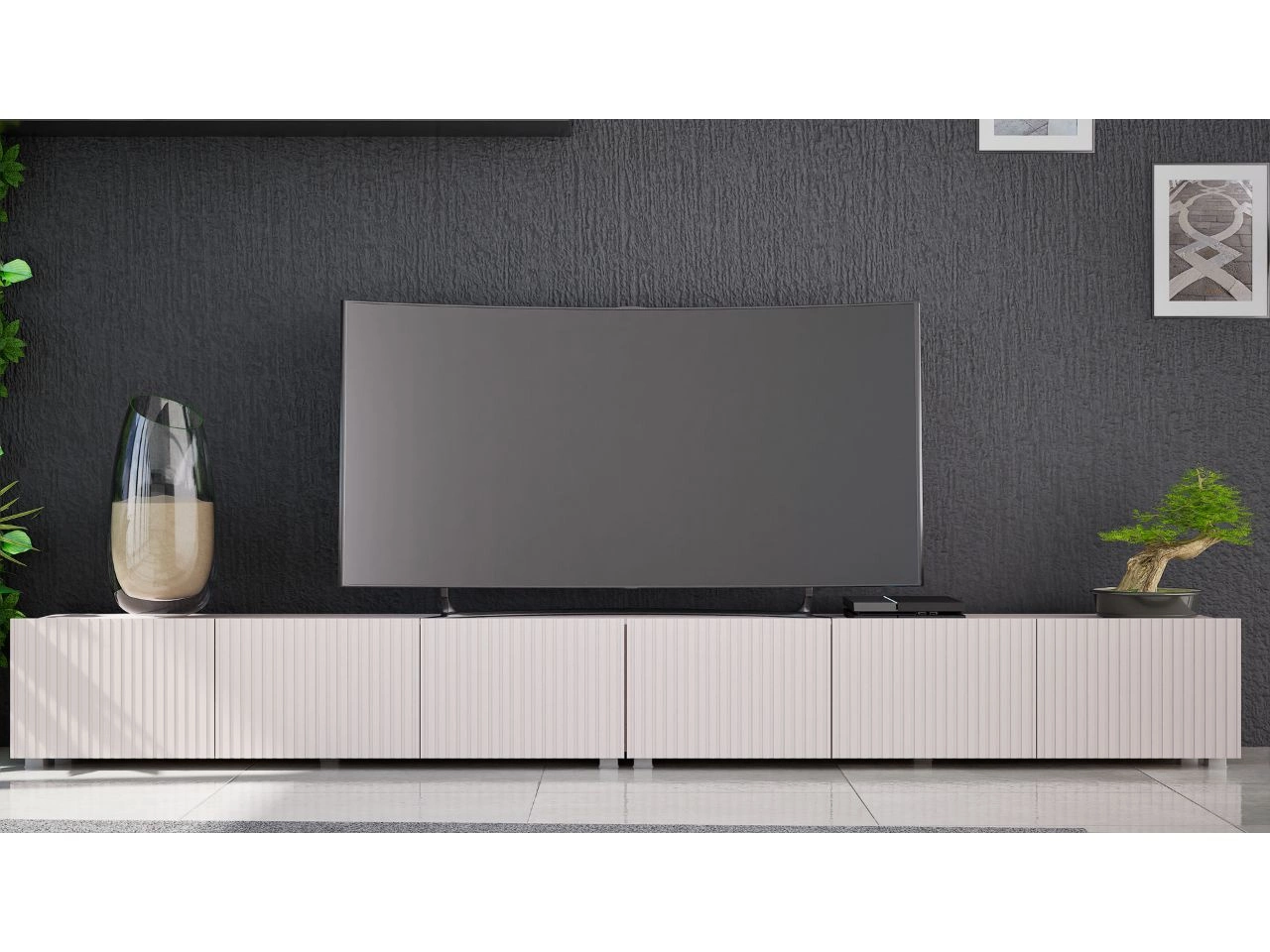Zestaw szafkek pod telewizor z drzwiczkami 300 cm Kaszmir