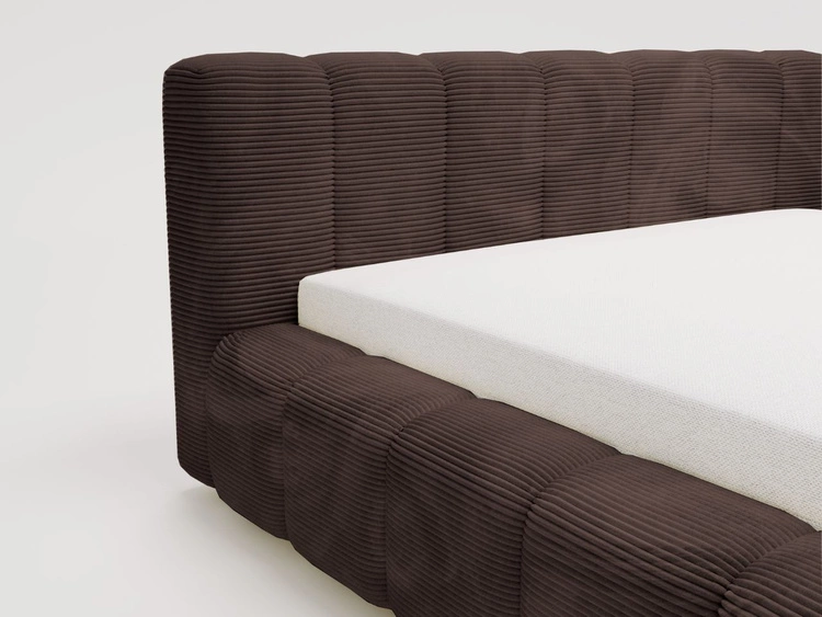 Łóżko tapicerowane z pojemnikiem na pościel 160x200 Ibiza Brązowe