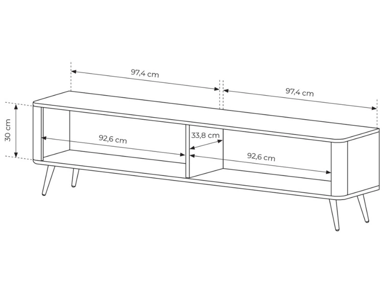 Szafka pod telewizor z drzwiczkami 200 cm Latina Beżowa