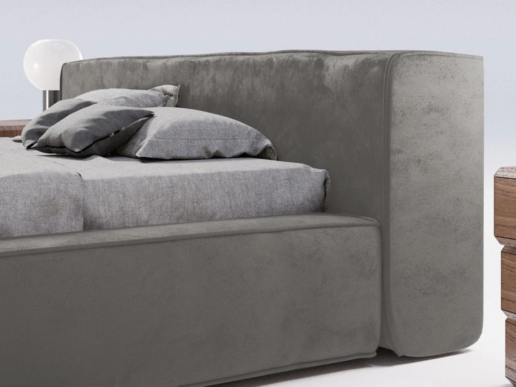 Łóżko tapicerowane z pojemnikiem na pościel i stelażem 120x200 Mali Szary