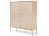 Komoda z drzwiami na złotych nóżkach Amor Beż piaskowy