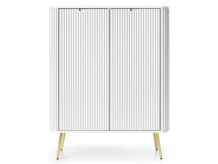 Komoda z drzwiami na złotych nogach Viva Biała
