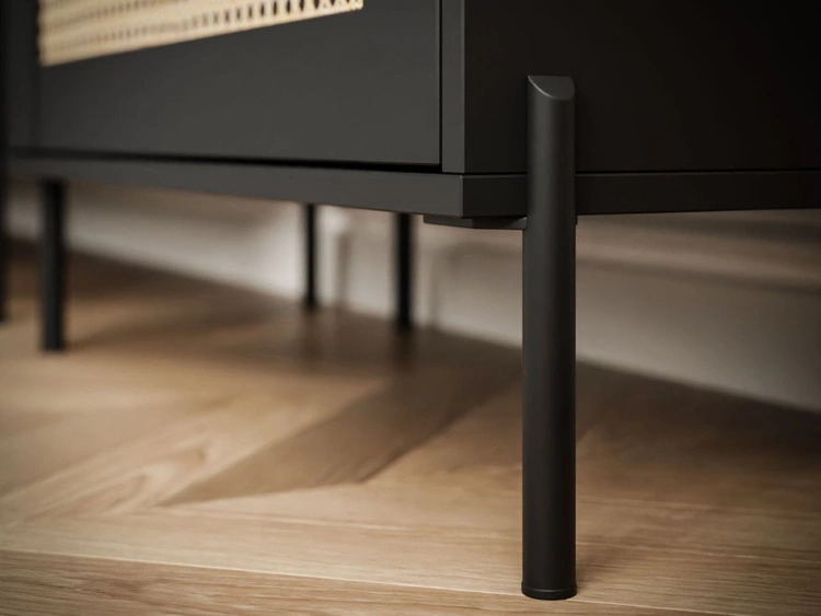 Witryna wąska stojąca w stylu boho Bellance czarna