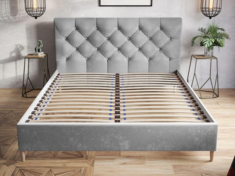 Łóżko tapicerowane ze stelażem 180x200 Tril Beżowe